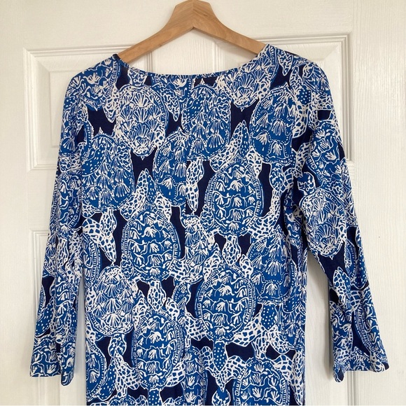 NWOT Lilly Pulitzer Anissa Deep Indigo Snap To It Turtle Print Maxi Dress, Sz M - Picture 9 of 13